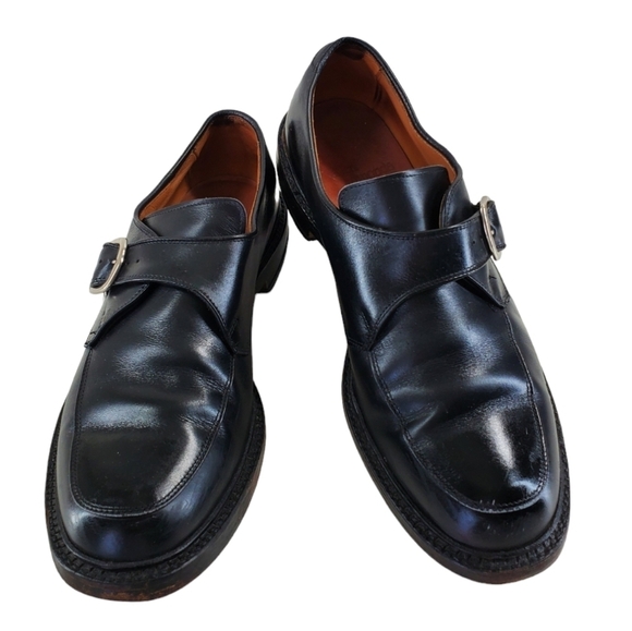Allen Edmonds Halsted Monk Strap Dress Shoes Mens 10.5 D Medium Black Leather - Picture 2 of 12
